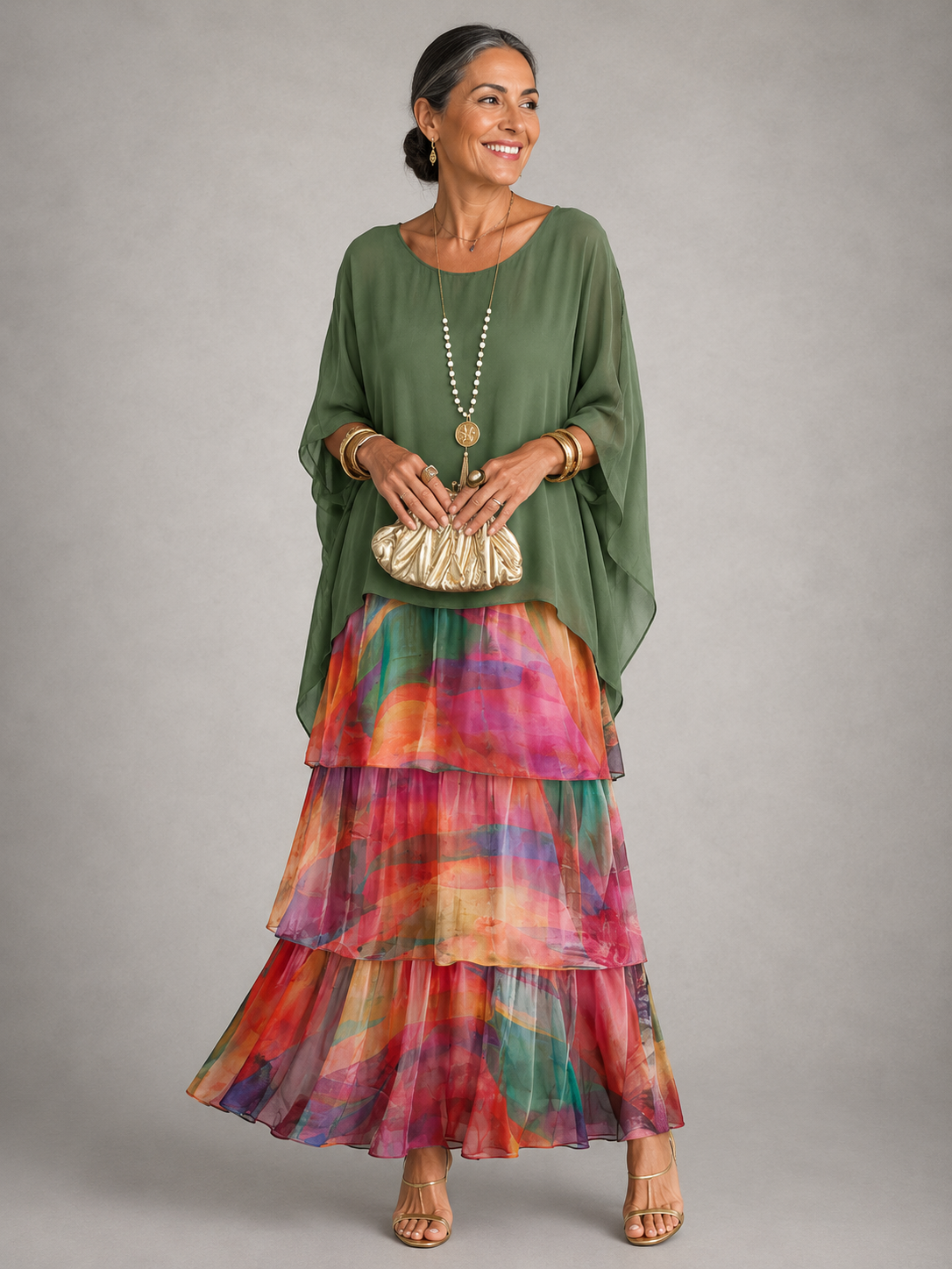 MOREAU LYON | ROBE MAXI EN CHIFFON SUPERPOSÉE POUR FEMMES — 10