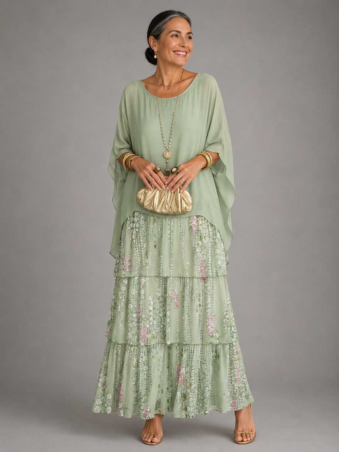 MOREAU LYON | ROBE MAXI EN CHIFFON SUPERPOSÉE POUR FEMMES — 13