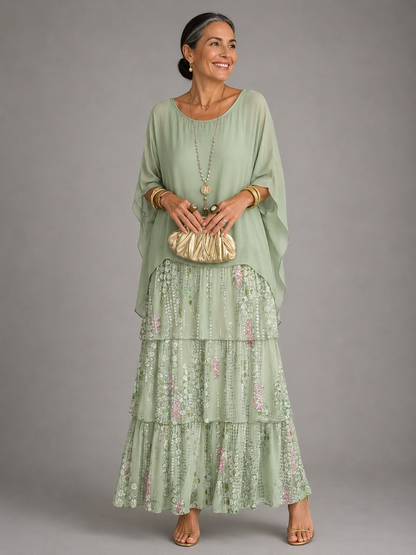 MOREAU LYON | ROBE MAXI EN CHIFFON SUPERPOSÉE POUR FEMMES — 13