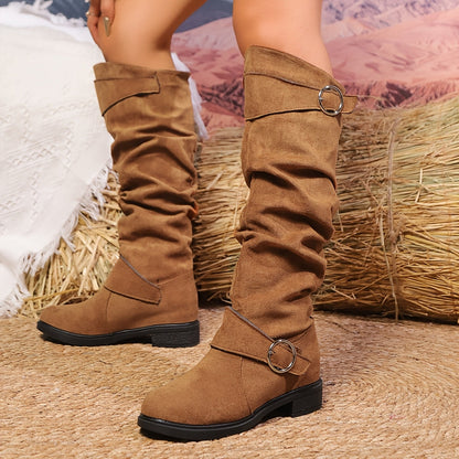 Bottes Femme Tendance Confortables à Double Bride avec Boucle Décorative, Design Polyvalent, Chaussures pour Femmes — 8