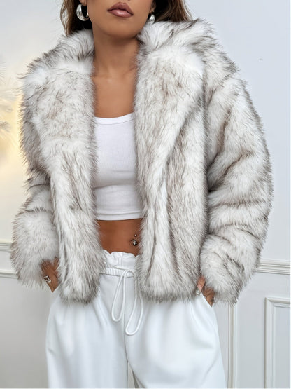 Manteau Élégant Femme en Fausse Fourrure — 1
