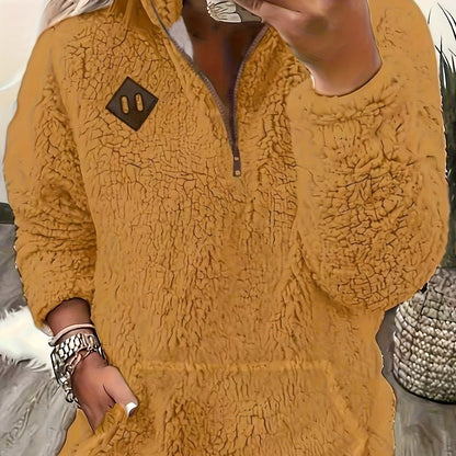 Haut sweat-shirt à la mode et élégant avec fermeture éclair et petit col montant — 16