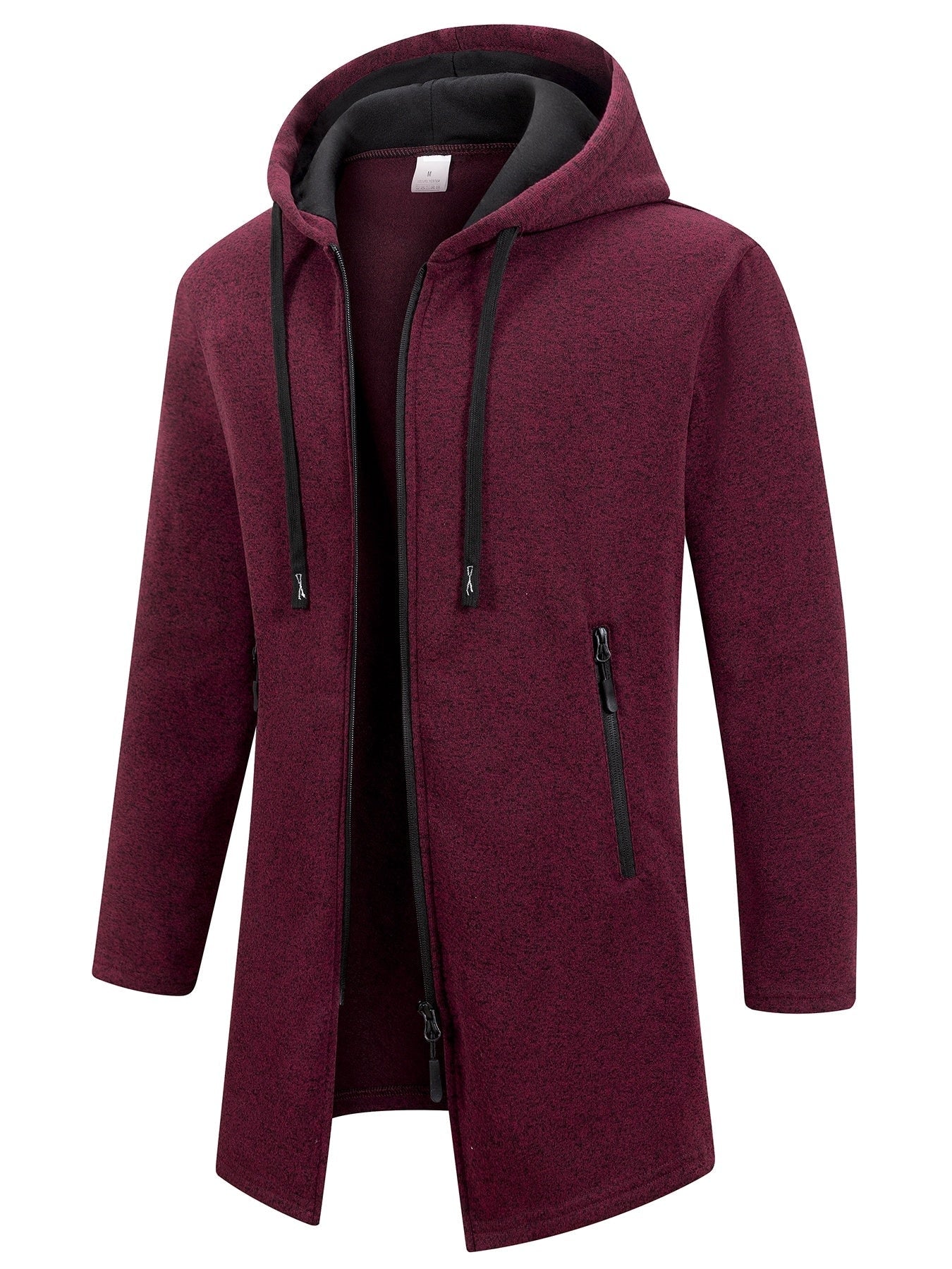 Trench long chaud doublé pour homme, automne/hiver, veste coupe ajustée, décontractée et à la mode, gris, tendance et polyvalente, haut doux et confortable, manches longues, col montant à fermeture éclair en tricot pour homme, couleur unie, pour les rasse — 5