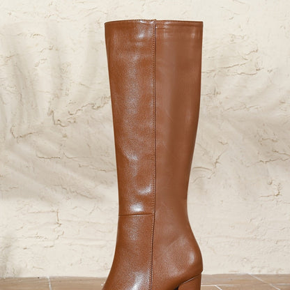 Chaussures élégantes pour femmes, chaussures de dame élégantes, bottes montantes à talons compensés pour femmes avec fermeture éclair, style européen et américain, version coréenne à la mode, bottes à bout pointu pour l'automne et l'hiver, chaussures pour — 6