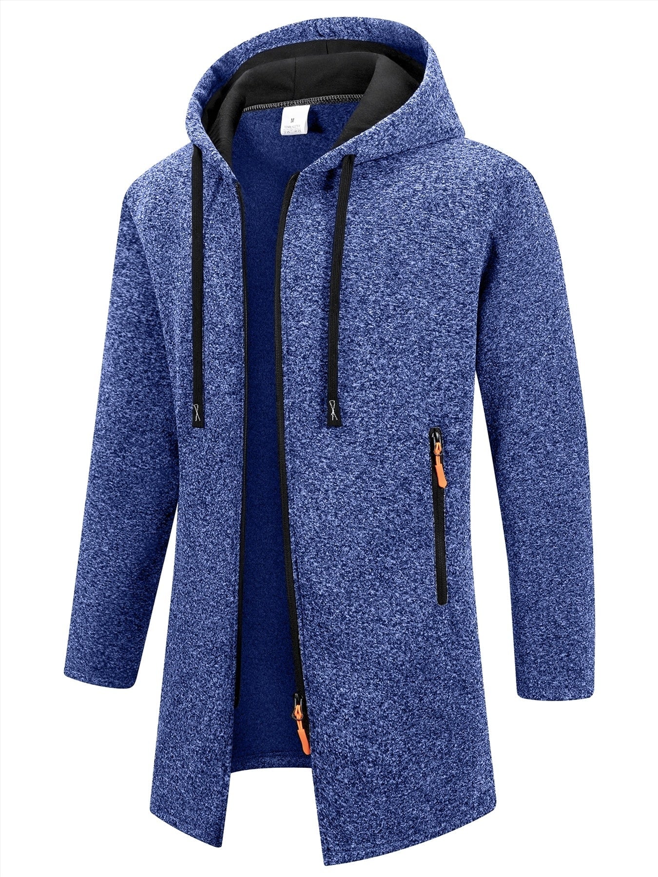 Trench long chaud doublé pour homme, automne/hiver, veste coupe ajustée, décontractée et à la mode, gris, tendance et polyvalente, haut doux et confortable, manches longues, col montant à fermeture éclair en tricot pour homme, couleur unie, pour les rasse — 4