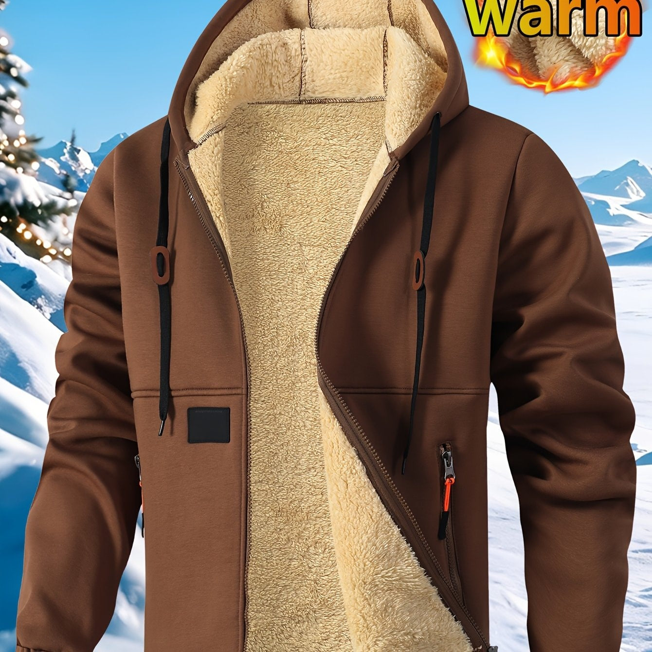 Cardigan à capuche pour homme en polaire épaisse, sweat à capuche chaud et tendance en polaire, sweat à capuche ample et confortable avec cordon de serrage, vêtements d'automne et d'hiver pour hommes, sweat à capuche décontracté pour homme avec poches zip — 12