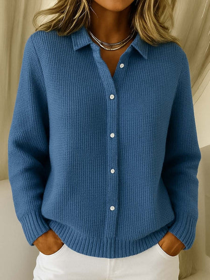 Béatrice | Cardigan Manches Longues à Col Chemise pour Femme