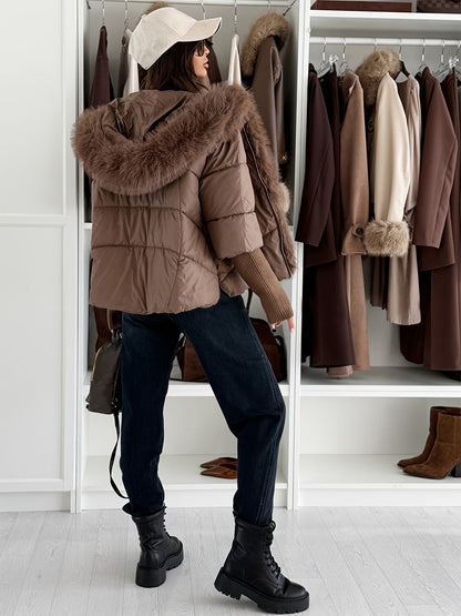 Manteau d'hiver élégant pour femmes, épais et chaud, style ample avec fermeture éclair, pour automne et hiver — 6
