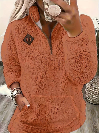 Haut sweat-shirt à la mode et élégant avec fermeture éclair et petit col montant — 8
