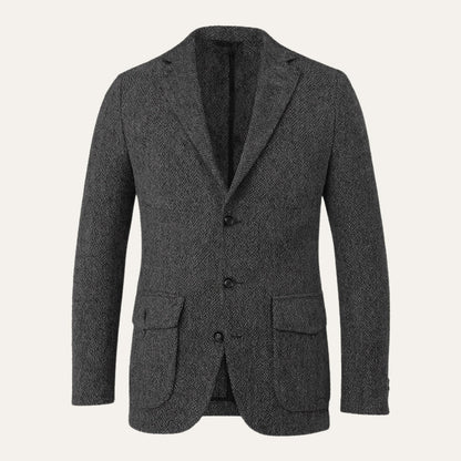 Le Blazer en Laine Herringbone à Boutonnage Simple pour Homme Soveria — 7