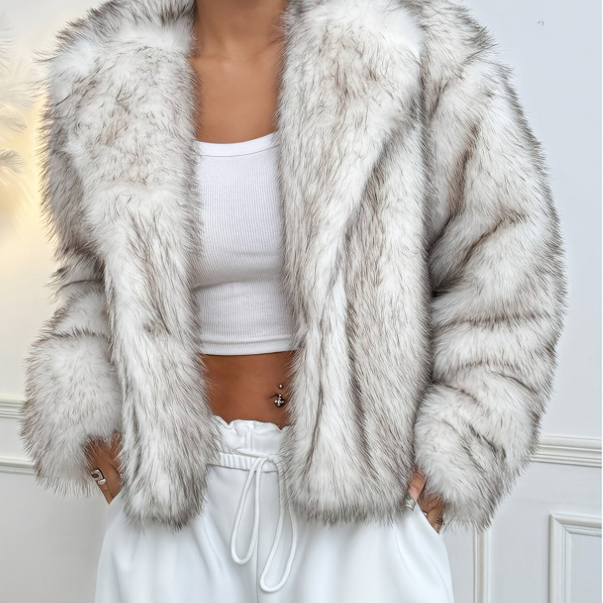 Manteau Élégant Femme en Fausse Fourrure — 6