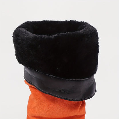 Bottes Classiques pour Femmes à Double Boucle, Design Plissé, Semelle Épaisse Confortable et Chaude, Doublure en Peluche, Souples et Polyvalentes, Chaussures pour Femmes — 15