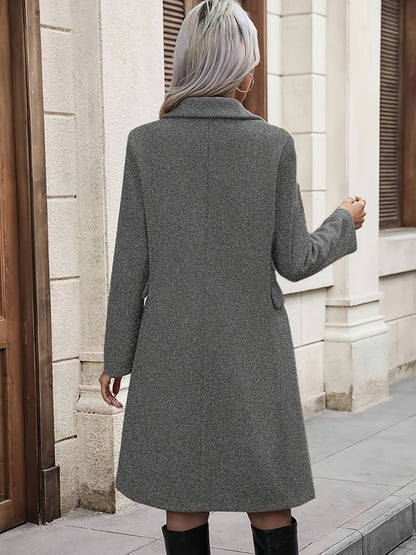 Manteau Trench Double Boutonnage Couleur Unie Femme — 5