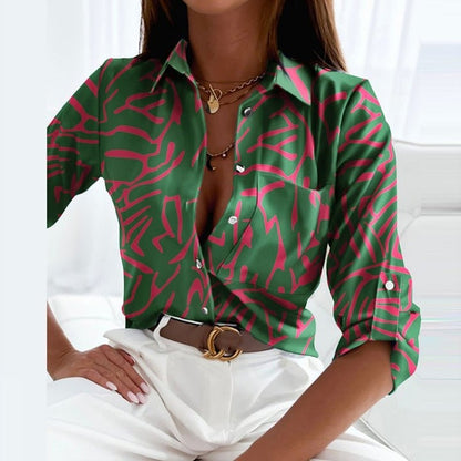 Fenna | Dames Print Blouse met Omslagkraag — 15