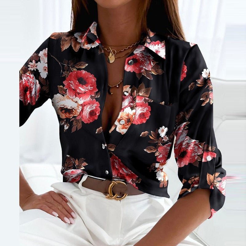 Fenna | Dames Print Blouse met Omslagkraag — 5