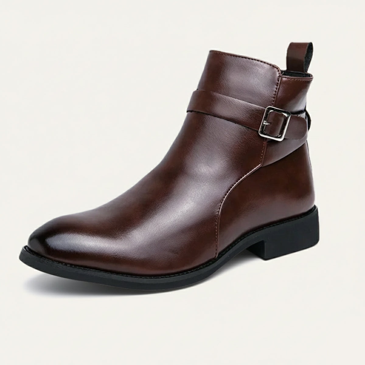 The Franciacorta Men’s Leather Ankle Boots with Side Zip & Non Slip Sole — 6