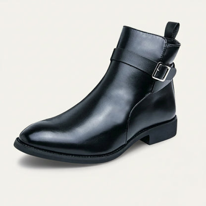 The Franciacorta Men’s Leather Ankle Boots with Side Zip & Non Slip Sole — 1