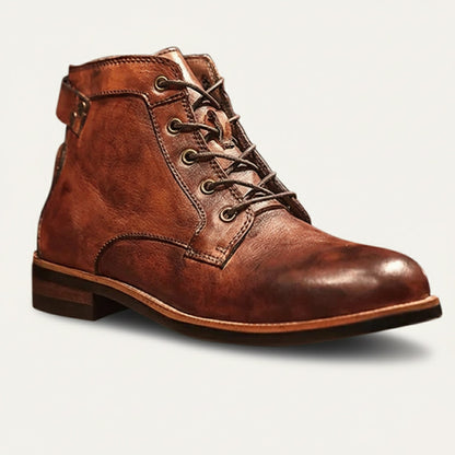 The Lucca Men’s Lace Up Vintage Leather Ankle Boots — 1