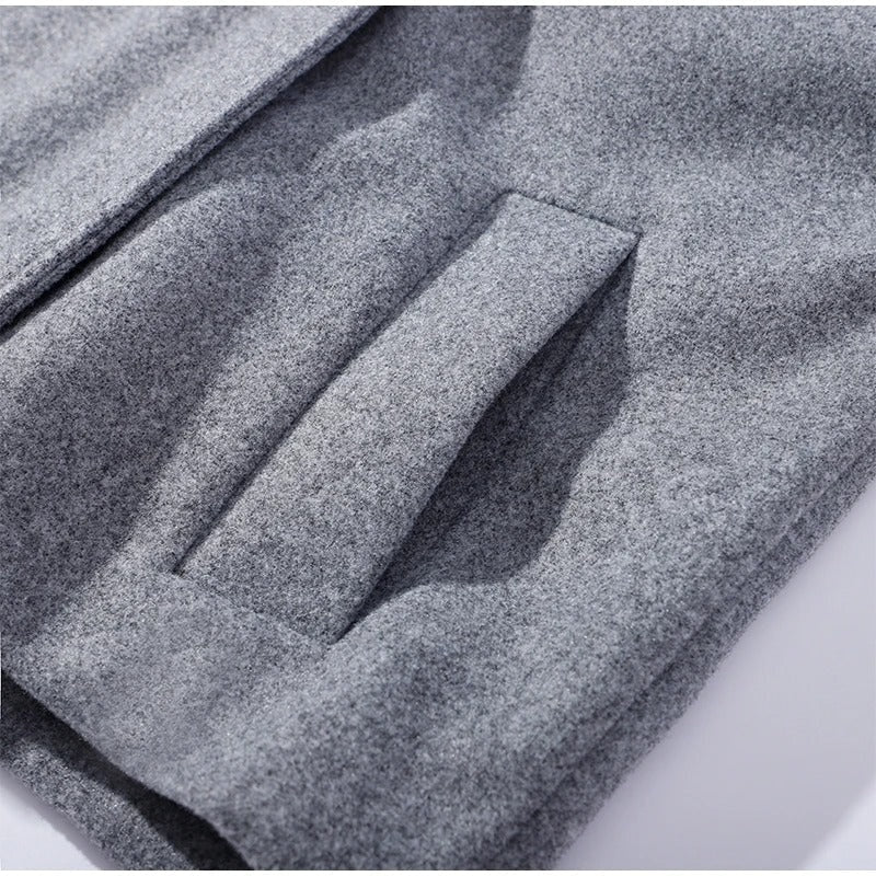 Manteau élégant femmes mélange de laine avec boutons – Vêtement d'hiver à col montant — 11