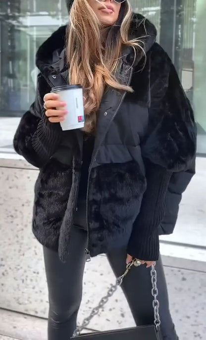 Candela | Chaqueta acolchada con pelo sintético y capucha mujer — 8