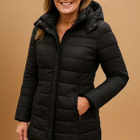 Elise | Parka à Capuche Matelassée Mi-Longue pour Femme