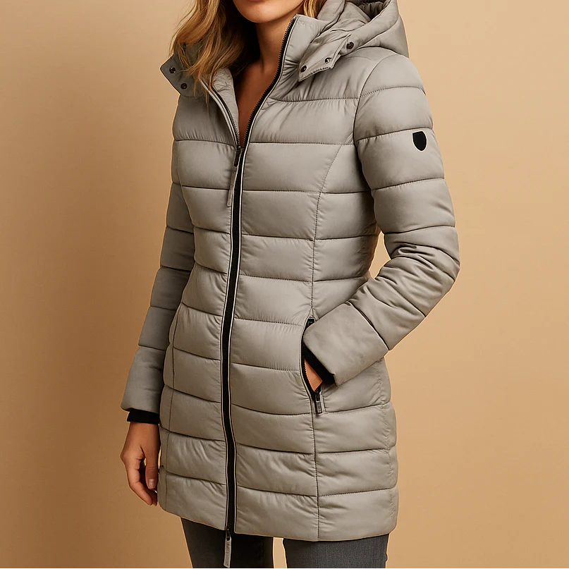 Elise | Parka à Capuche Matelassée Mi-Longue pour Femme