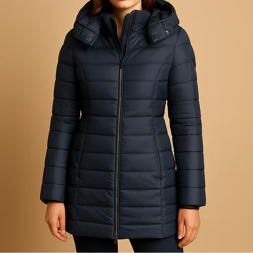 Elise | Parka à Capuche Matelassée Mi-Longue pour Femme