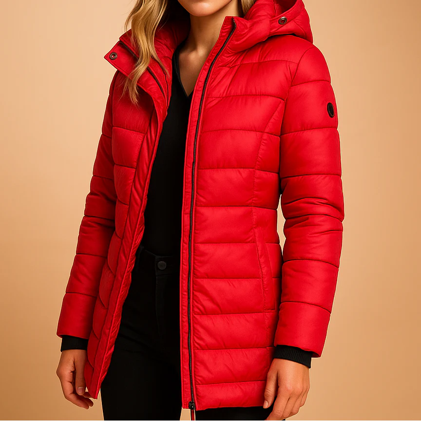 Elise | Parka à Capuche Matelassée Mi-Longue pour Femme