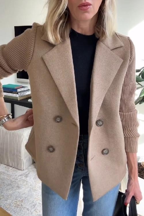 Sashia | Blazer Décontracté à Manches Côtelées et Boutons pour Femme