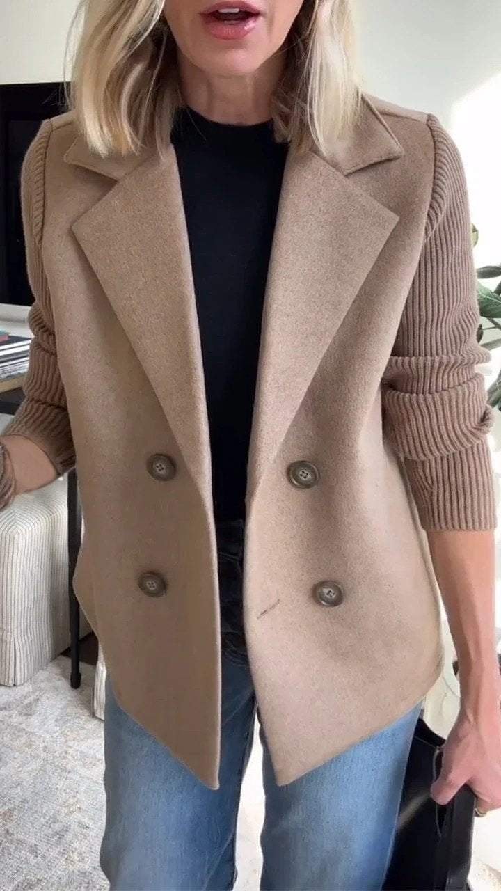 Sashia | Blazer Décontracté à Manches Côtelées et Boutons pour Femme