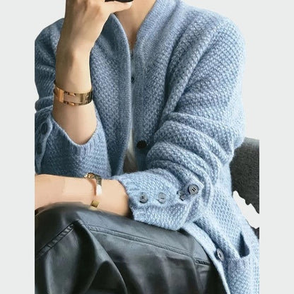 Célia | Blazer Texturé Boutonné à Manches Longues pour Femme