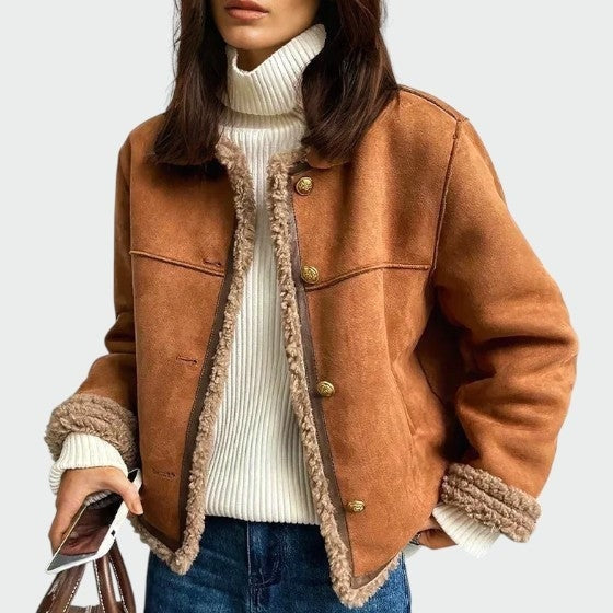 Hayden | Veste Effet Daim et Fausse Fourrure pour Femme