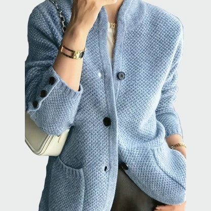 Célia | Blazer Texturé Boutonné à Manches Longues pour Femme