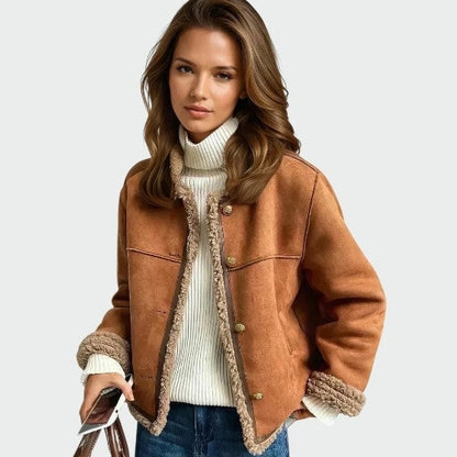 Hayden | Veste Effet Daim et Fausse Fourrure pour Femme