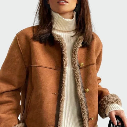 Hayden | Veste Effet Daim et Fausse Fourrure pour Femme