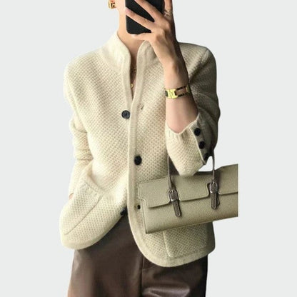 Célia | Blazer Texturé Boutonné à Manches Longues pour Femme