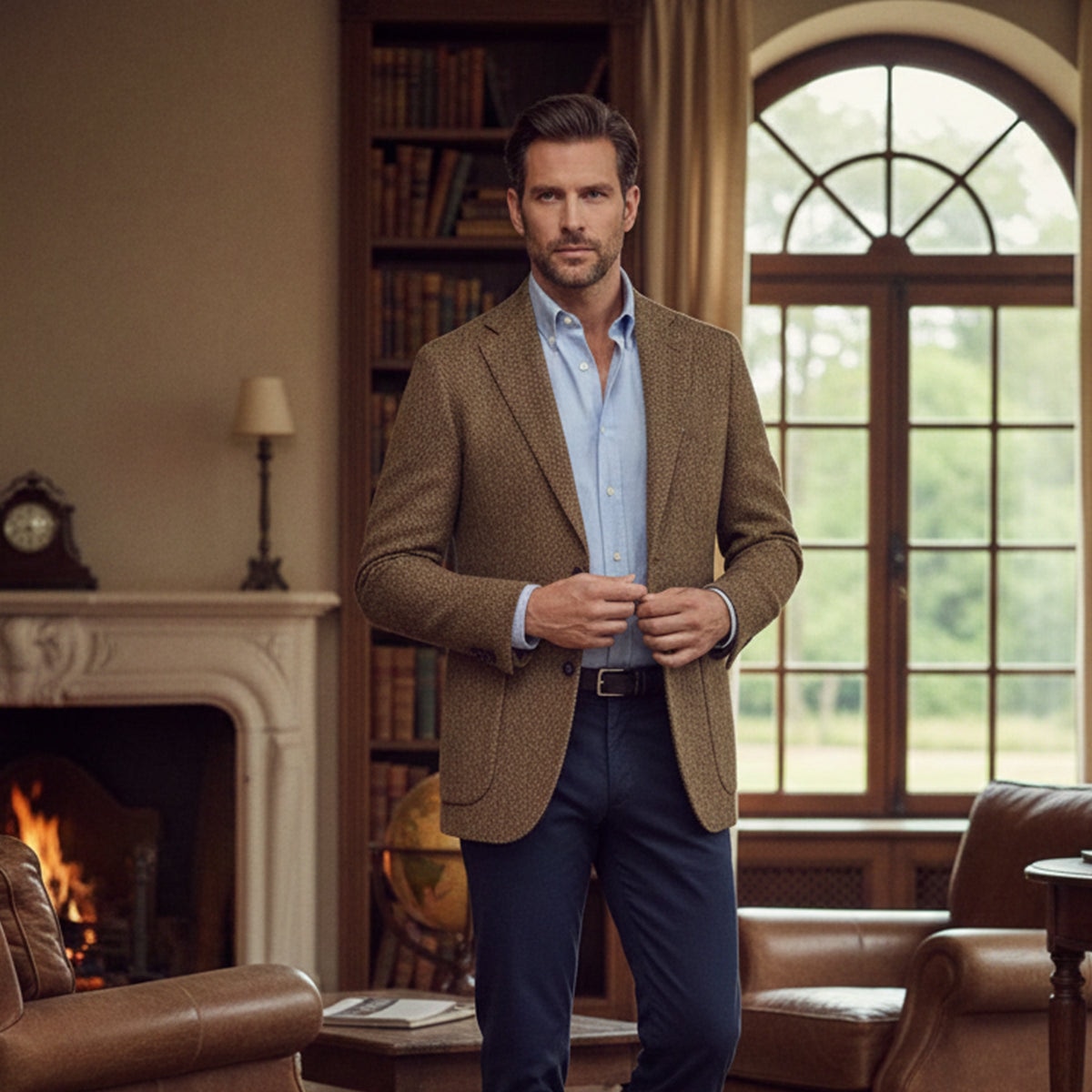 Le Blazer en Laine Herringbone à Boutonnage Simple pour Homme Soveria — 9