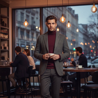 Le Blazer en Laine Herringbone à Boutonnage Simple pour Homme Soveria — 10