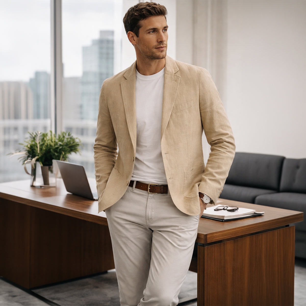 Le Blazer d'Été en Lin de Venise - Invité de Mariage Homme - Occasions Formelles — 14