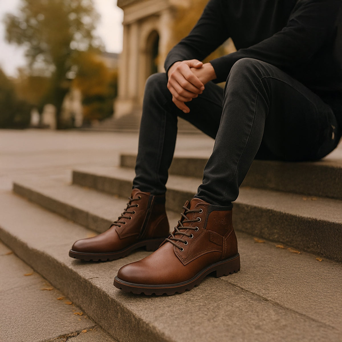 The Oakshade Men’s Military Combat Leather Boots — 5