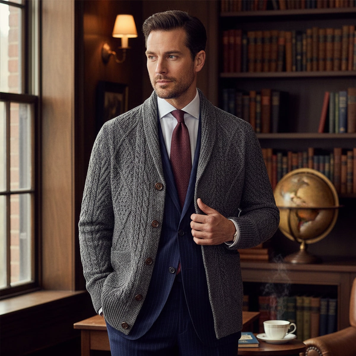 Le Cardigan 100% Cachemire de Manchester pour Hommes — 11