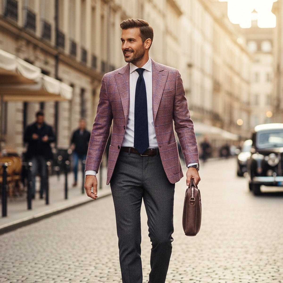 La Veste Blazer à Carreaux à Double Boutonnage Garda Porto pour Homme — 13