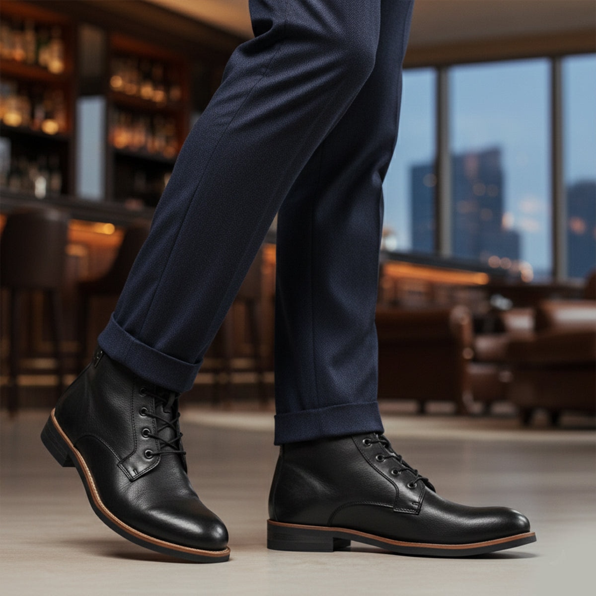 The Lucca Men’s Lace Up Vintage Leather Ankle Boots — 10