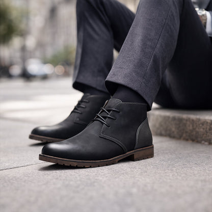The Elderpine Men’s Elegant Vintage Smart Leather Boots — 11