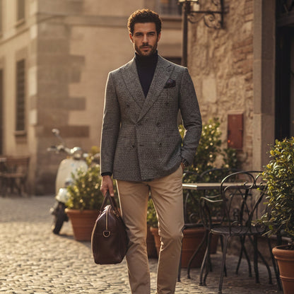 La Veste Blazer à Carreaux à Double Boutonnage Garda Porto pour Homme — 14