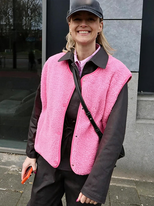 Martina | Chaleco de borreguito con cremallera y cuello alto