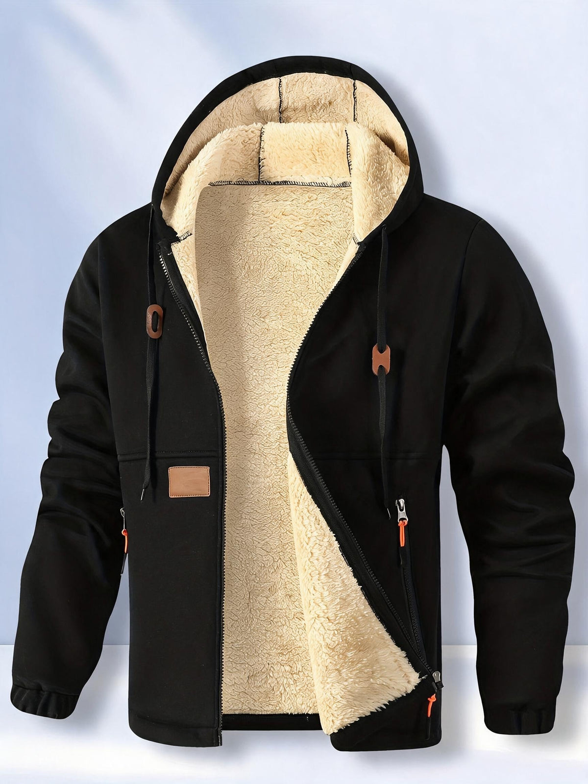 Cardigan à capuche pour homme en polaire épaisse, sweat à capuche chaud et tendance en polaire, sweat à capuche ample et