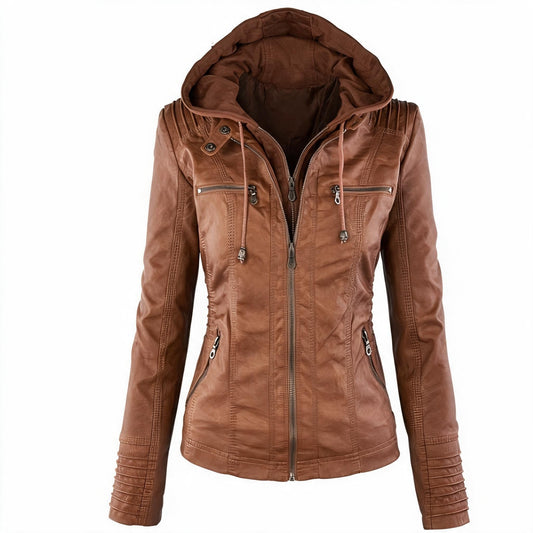Blanca | Veste biker pour femme avec capuche amovible