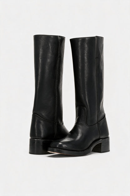 Bottes Hautes Clara en Cuir PU
