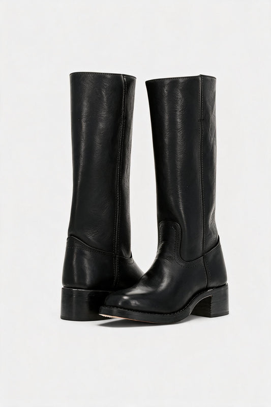 Bottes Hautes Clara en Cuir PU